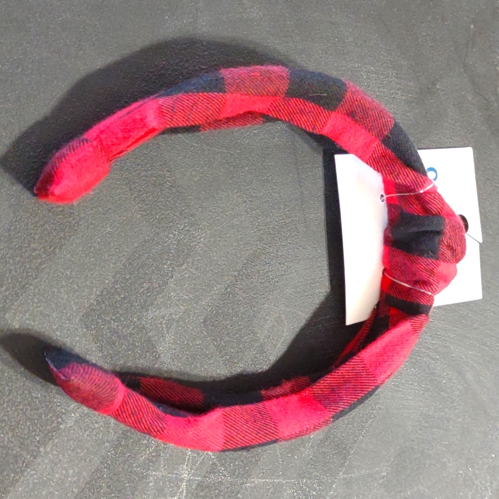 Child one size Buffalo plaid head band New!